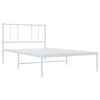 vidaXL Cadre de lit m&eacute;tal sans matelas et t&ecirc;te de lit blanc 107x203 cm