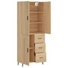 vidaXL Buffet haut Ch&ecirc;ne sonoma 69,5x34x180 cm Bois d'ing&eacute;nierie