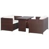 vidaXL Ensemble de bistro 3 pcs avec coussins marron r&eacute;sine tress&eacute;e