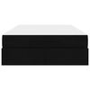 vidaXL Cadre de lit avec matelas avec matelas 2 pcs Noir tissu