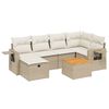 vidaXL Salon de jardin avec coussins 7 pcs beige r&eacute;sine tress&eacute;e