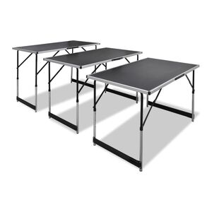 vidaXL Table &agrave; coller 3 pcs pliable Hauteur r&eacute;glable