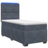 vidaXL Lit boxspring avec matelas Gris fonc&eacute; 90 x 190 cm Velours