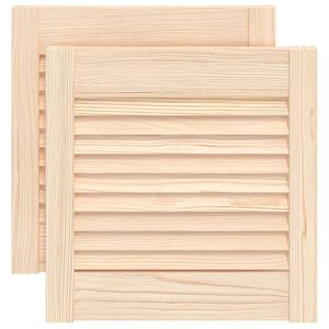 vidaXL Portes &agrave; lattes avec porte 2 pi&egrave;ces Naturel 39,5 x 39,4 cm