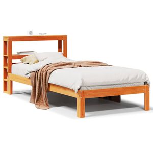 vidaXL Cadre de lit sans matelas cire marron 75x190 cm bois pin massif