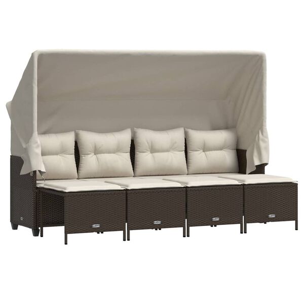 vidaXL Salon de jardin avec coussins 5 pcs marron r&eacute;sine tress&eacute;e