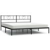 vidaXL Cadre de lit m&eacute;tal sans matelas avec t&ecirc;te de lit noir 200x200cm