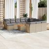 vidaXL Salon de jardin avec coussins 13 pcs beige r&eacute;sine tress&eacute;e