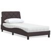 vidaXL Lit avec matelas marron fonc&eacute; 90x200 cm tissu