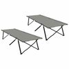 vidaXL Lit de camping pliant 2 pcs Gris 206 x 76 x 74 cm