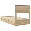 vidaXL Lit de Rangement Ch&ecirc;ne Sonoma 100 x 200 cm Bois d'ing&eacute;nierie