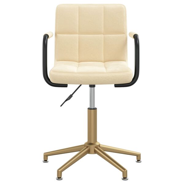 vidaXL Chaises pivotantes &agrave; manger lot de 2 cr&egrave;me velours