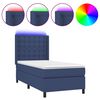 vidaXL Sommier &agrave; lattes de lit matelas et LED Bleu 80x200cm Tissu