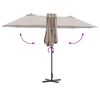 vidaXL Parasol de jardin Taupe 370 x 197 x 239 cm