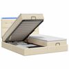 vidaXL Lit coffre avec matelas et LED Cr&egrave;me 180 x 200 cm Tissu