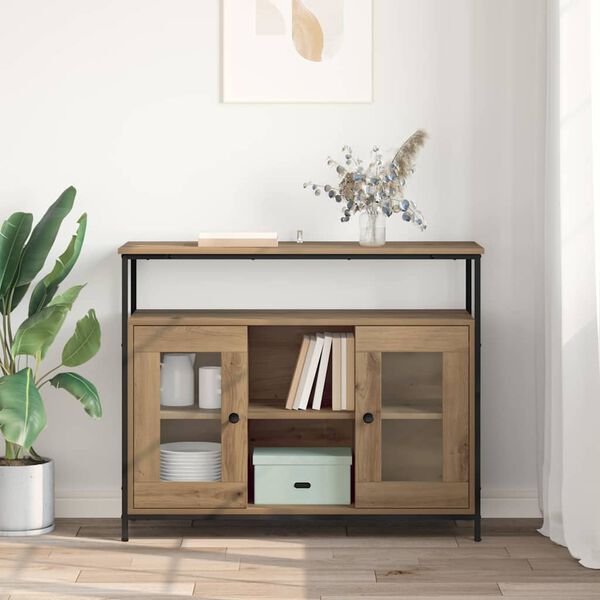 vidaXL Buffet Chêne artisanal 100 x 35 x 80 cm Bois d'ingénierie
