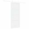 vidaXL Porte coulissante Blanc 83 x 202 cm Pin massif