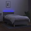 vidaXL Sommier &agrave; lattes de lit avec matelas et LED Gris clair 90x190cm