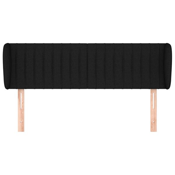 vidaXL T&ecirc;te de lit avec oreilles Noir 147x23x78/88 cm Tissu