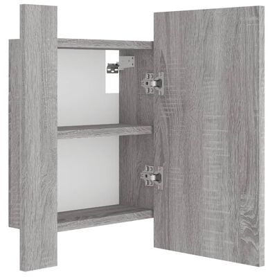 vidaXL Armoire à miroir LED de salle de bain sonoma gris 40x12x45 cm