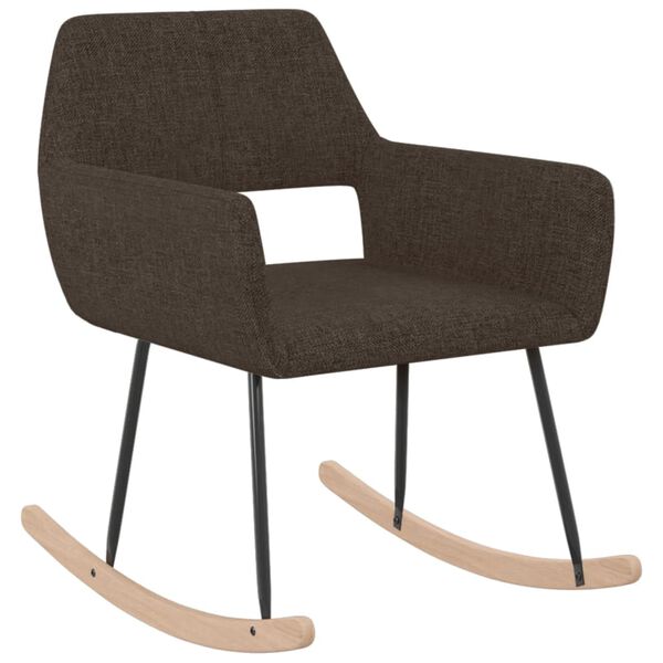 vidaXL Chaise &agrave; bascule Marron fonc&eacute; Tissu