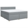 vidaXL Sommier &agrave; lattes de lit avec matelas Gris clair 180x200cm Tissu