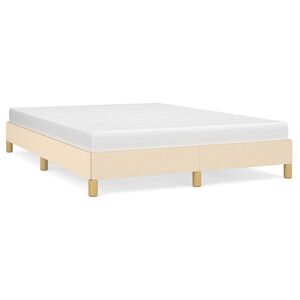 vidaXL Cadre de lit sans matelas cr&egrave;me 140x190 cm tissu