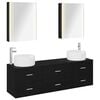 vidaXL Ensemble de mobilier de salle de bain 5 pc Ch&ecirc;ne noir