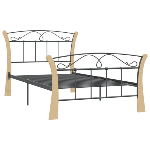 vidaXL Cadre de lit sans matelas noir métal 100x200 cm
