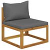 vidaXL Salon de jardin 3 pcs avec coussins Bois d'acacia solide