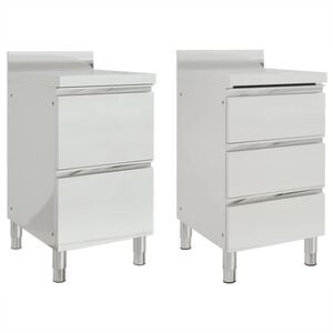 vidaXL Armoires de cuisine commerciales 2 pi&egrave;ces 50 x 60 x 96 cm Acier inoxydable