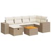 vidaXL Salon de jardin avec coussins 7 pcs beige r&eacute;sine tress&eacute;e