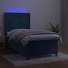 vidaXL Sommier &agrave; lattes de lit matelas et LED Bleu fonc&eacute; 100x200 cm