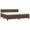 vidaXL Sommier &agrave; lattes de lit matelas et LED Marron fonc&eacute; 200x200 cm