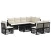 vidaXL Ensemble de canap&eacute; de jardin 9 pc Noir et blanc cr&egrave;me polyrotin