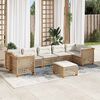 vidaXL Salon de jardin avec coussins 8 pcs beige résine tressée