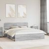 vidaXL Cadre de lit Gris Sonoma 200 x 200 cm Pin massif