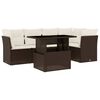vidaXL Salon de jardin avec coussins 6 pcs marron r&eacute;sine tress&eacute;e