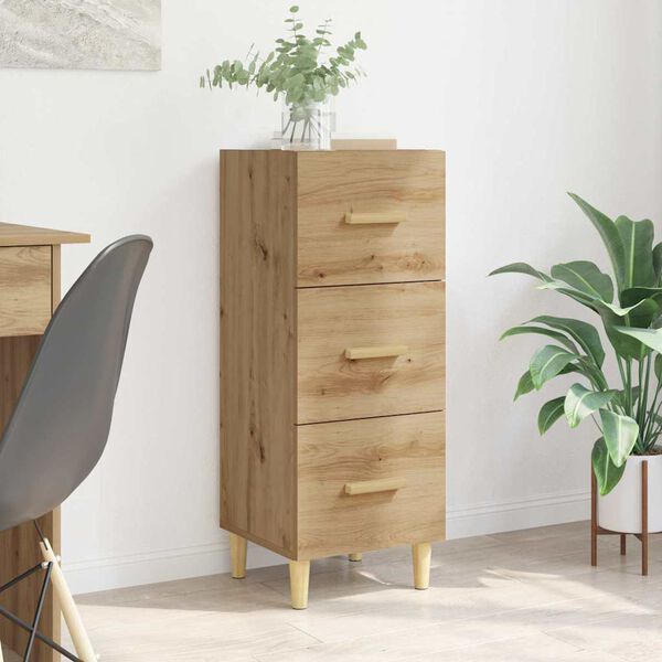 vidaXL Buffet ch&ecirc;ne artisanal 34,5 x 34 x 90 cm Bois d'ing&eacute;nierie