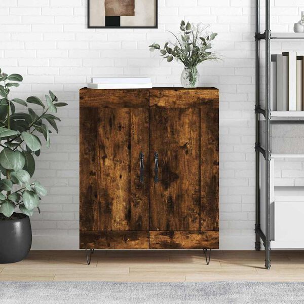 vidaXL Buffet ch&ecirc;ne fum&eacute; 69,5x34x90 cm bois d'ing&eacute;nierie