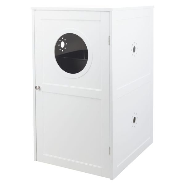 TRIXIE Maison de chat pour liti&egrave;re 2 niveaux 53x90x58 cm Blanc