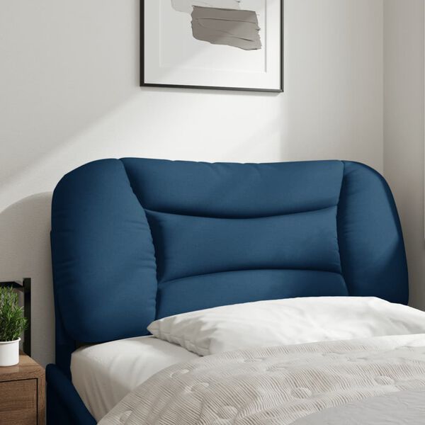 vidaXL Coussin de t&ecirc;te de lit Hvar bleu 80 cm tissu