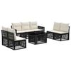vidaXL Ensemble de canap&eacute; de jardin 8 pc Noir et blanc cr&egrave;me polyrotin