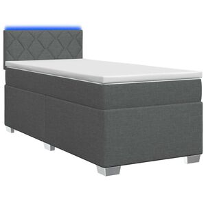 vidaXL Lit de box spring avec matelas et LED Gris fonc&eacute; 80 x 200 cm