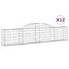 vidaXL Paniers &agrave; gabions arqu&eacute;s 12 pcs 300x30x60/80 cm Fer galvanis&eacute;