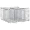vidaXL Lit sur&eacute;lev&eacute; gabion 100 x 100 x 60 cm Acier galvanis&eacute; Argent&eacute;