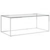 vidaXL Table basse Argenté 120x60x45 cm Acier inoxydable et verre