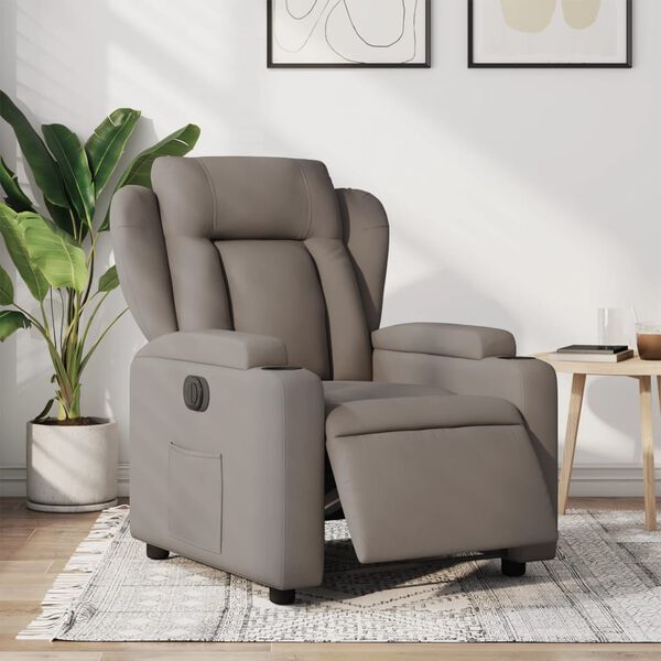 vidaXL Fauteuil inclinable électrique Taupe Tissu
