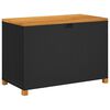 vidaXL Bo&icirc;te de rangement de jardin noir r&eacute;sine tress&eacute;e bois d'acacia