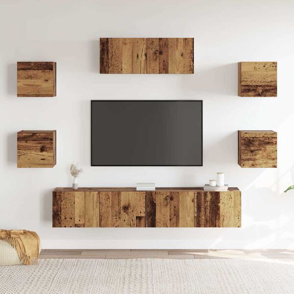 vidaXL Ensemble de meuble TV mural 5 pcs vieux bois
